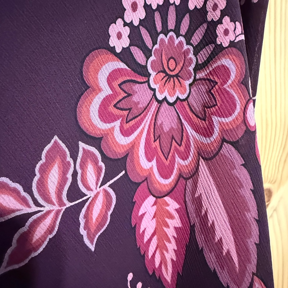 ⭐️New York & Company Purple Floral A-Line Skirt - Picture 7 of 8